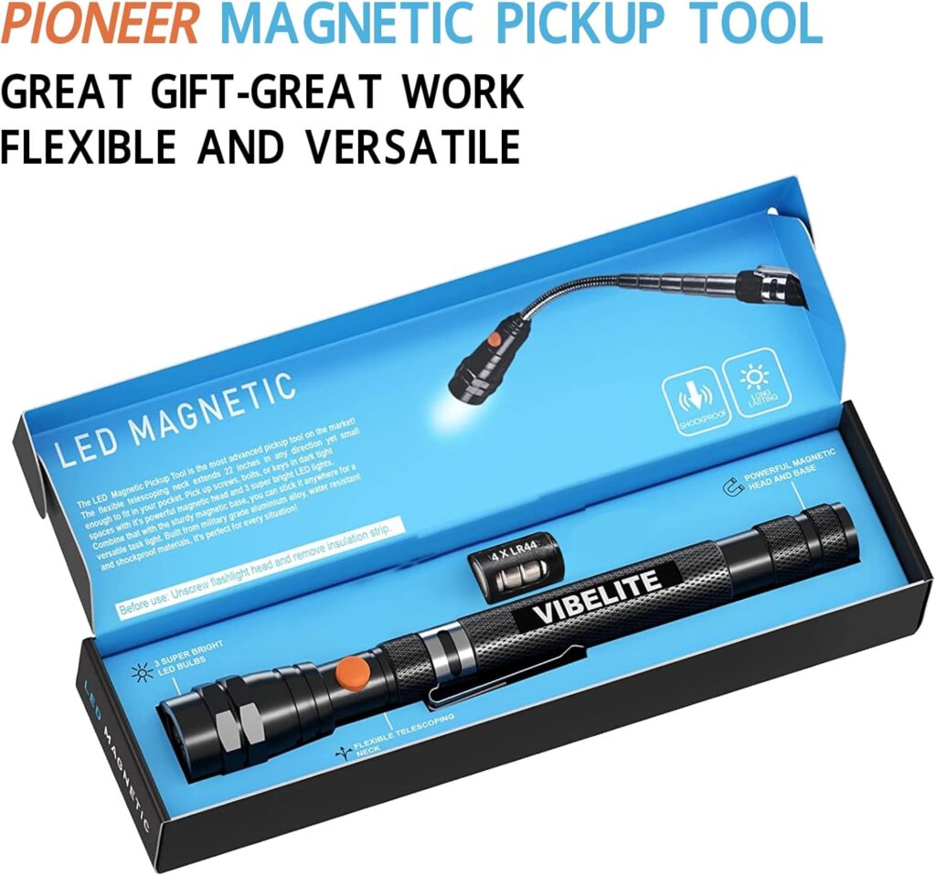 Magnetic Flashlight Tool Telescoping Pickup Gadget 1