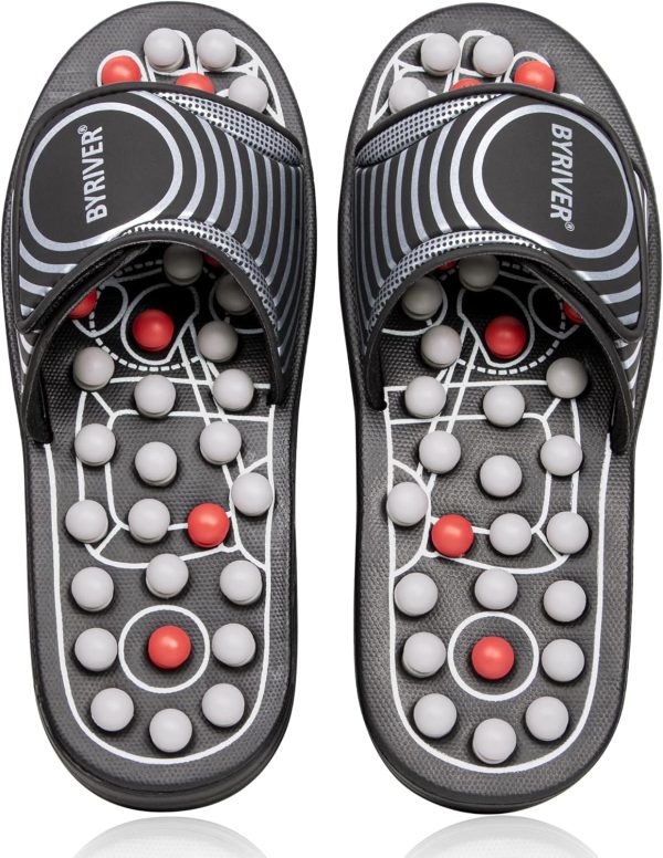 Reflexology Foot Massage Sandals Gifts for Dads black