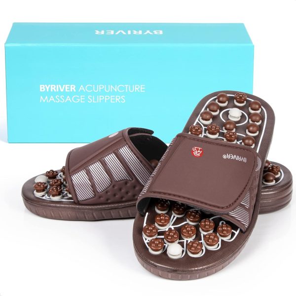 Reflexology Foot Massage Sandals Gifts for Dads brown1